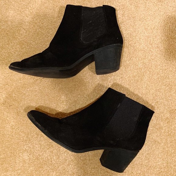 H&M Black Suede Ankle Boots - Picture 1 of 4